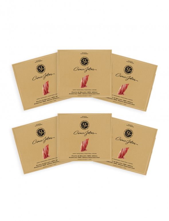 Multipack of 40g sachets of Cinco Jotas sliced paleta, including one pack free of charge